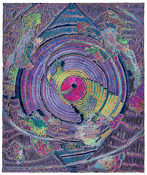 姜淼　天眼　2023.6.25　120x100 cm　壓克力 ‧ 鋁板刀刻　2023